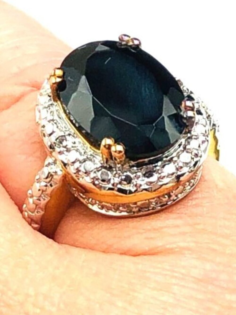 Generation Gems Black Tourmaline Sterling Silver Ring Size 6